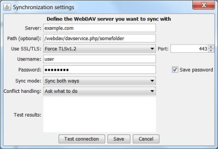 Sync settings